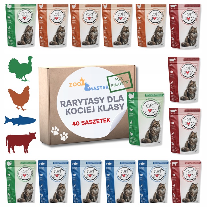 Karma mokra dla kota Saszetka Mix Smaków RARYTASY DLA KOCIEJ KLASY 40 szt