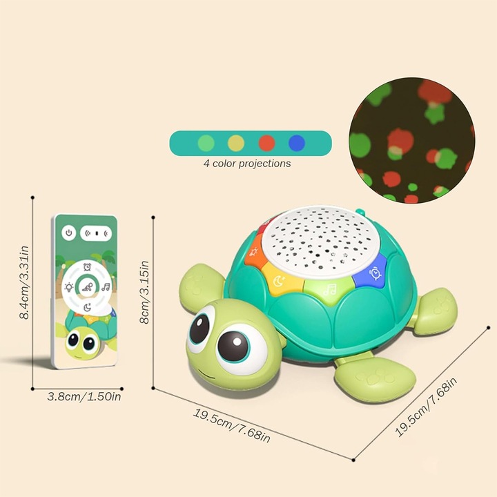 UCIEKAJĄCY PEŁZAJĄCY żółw INTERAKTYWNA ZABAWKA CHODZĄCY MUZYKA i projekcją
