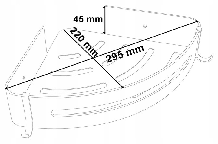 PÓŁKA ŁAZIENKOWA POD PRYSZNIC NAROŻNA SREBRNA ŚCIENNA PRYSZNICOWA KPL 2szt