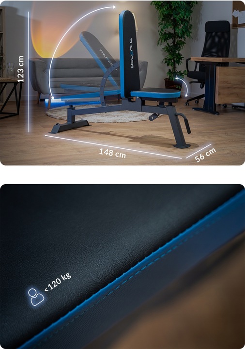 ŁAWECZKA PROFESJONALNA STABILNA TRENINGOWA DWUSTRONNIE REGULOWANA THUNDER