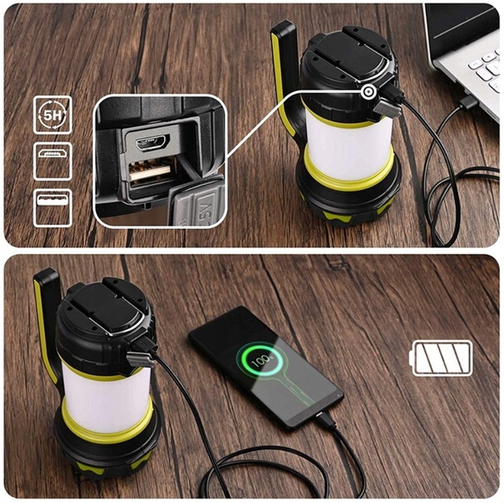 LATARKA LED KEMPINGOWA TURYSTYCZNA BIWAKOWA LAMPA PODRĘCZNA SZPERACZ