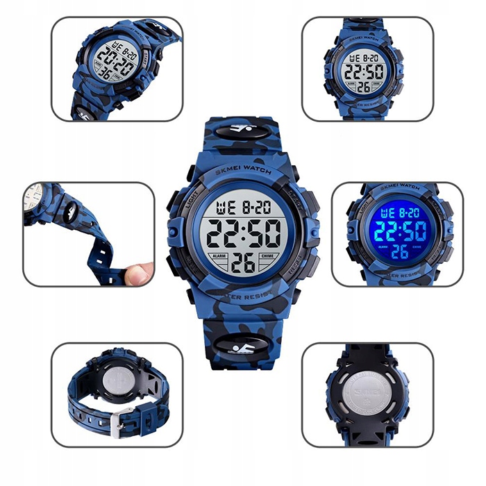 Zegarek dziecięcy SKMEI elektroniczny moro wiele funkcji
