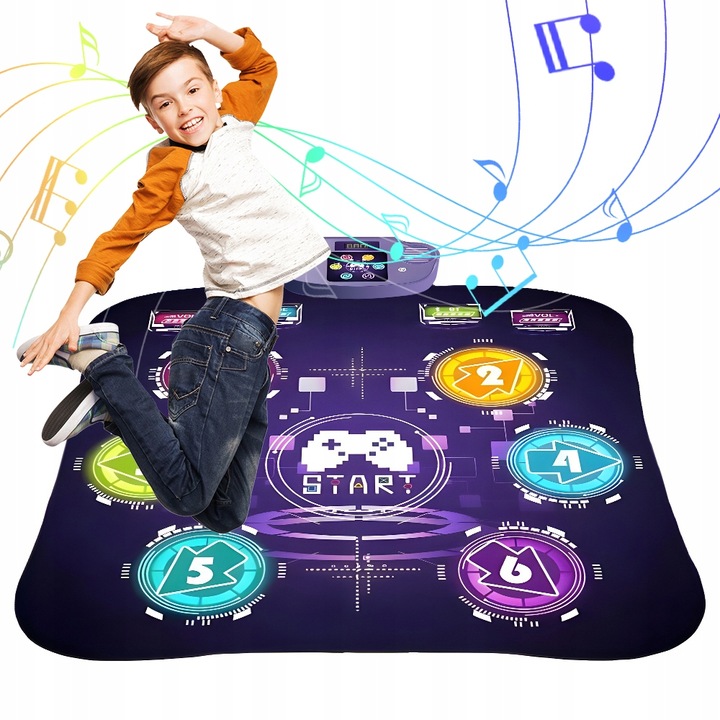 MATA LED DO TAŃCZENIA MUZYCZNA GRA DZIECI INTERAKTYWNA Z BLUETOOTH 5 TRYBÓW