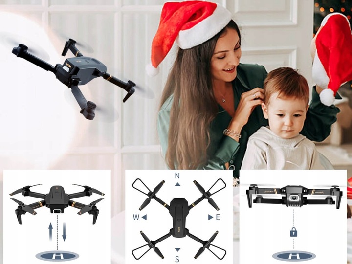 DRON TURBO 2x DWIE KAMERY FULL HD PODGLĄD WIFI POWRÓT FUTERAŁ AKUMULATOR