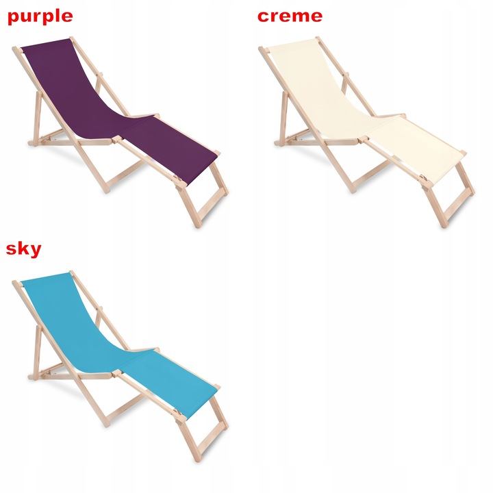 Leżak Drewniany z Podnóżkiem na Balkon Taras Ogród Plażę Nadruk Wzory Mix