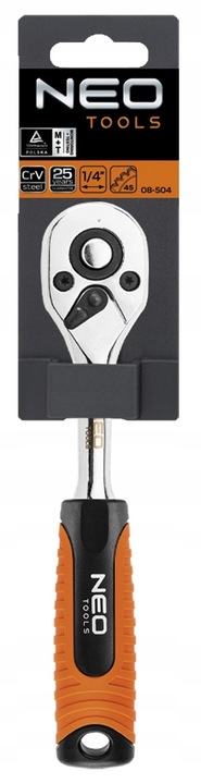 NEO 08-504 Grzechotka prosta 1/4", 150 mm, 45T