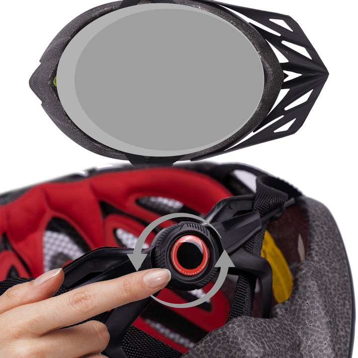 KASK ROWEROWY REGULOWANY 57-62 UNIWERSLANY Z WENTYLACJĄ DASZKIEM LAMPKĄ