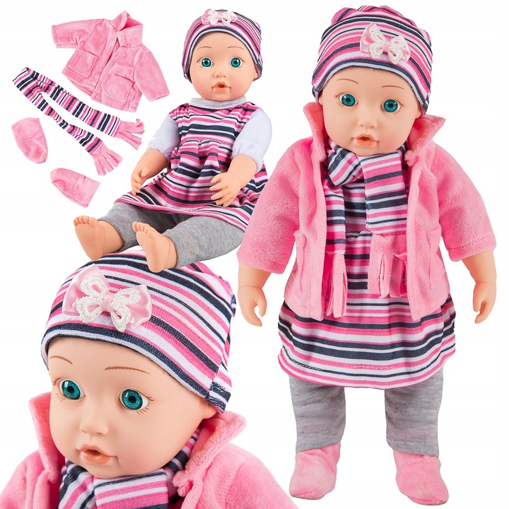 LALKA INTERAKTYWNA BOBAS KINDERPLAY MÓWI ŚMIEJE SIĘ PŁACZE UBRANKA