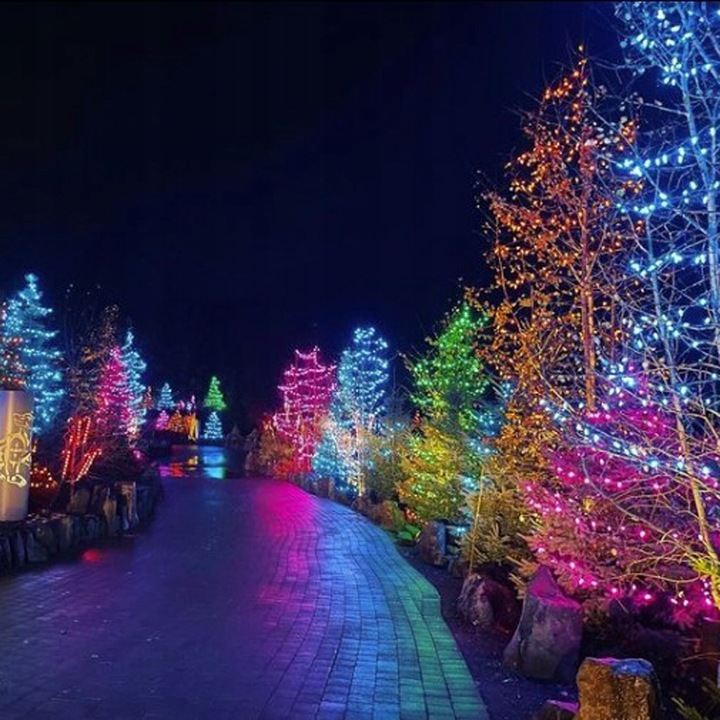 ŚWIATEŁKA LAMPKI LED CHOINKOWE SZNUR ŁAŃCUCH 8 TRYBÓW MULTIKOLOR 30m