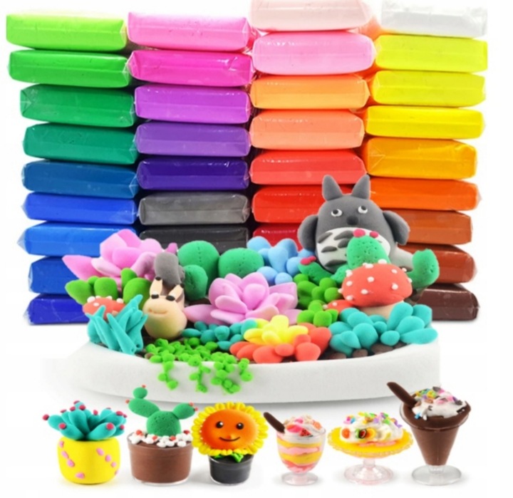 96 szt PLASTELINA MAGICZNA SENSO GLINA POLIMEROWA PIANKOWA MASA DLA DZIECI