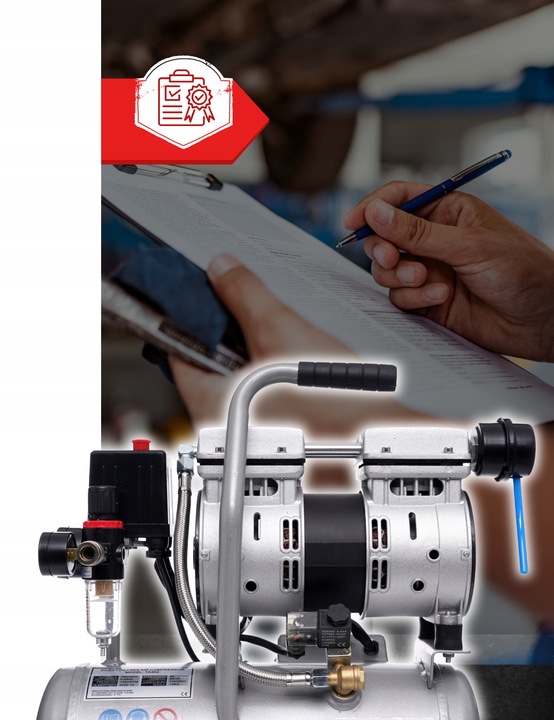 SPRĘŻARKA KOMPRESOR BEZOLEJOWY MOCNY WYDAJNY 6L 550W DWA TŁOKI R2 10 BAR