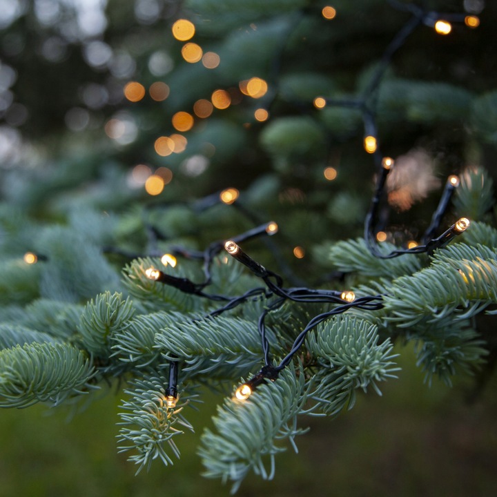 Lampki choinkowe LED 160 diod 11,2m na baterie Timer Białe Ciepłe IP44