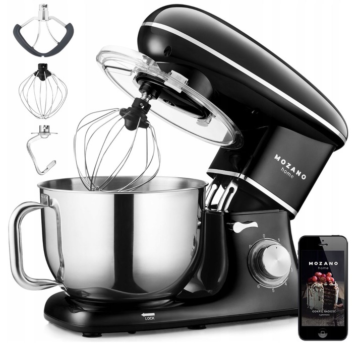 ROBOT KUCHENNY MIKSER PLANETARNY MISA 6.2L MOCNY 3 MIESZADŁA + PRZEPISY