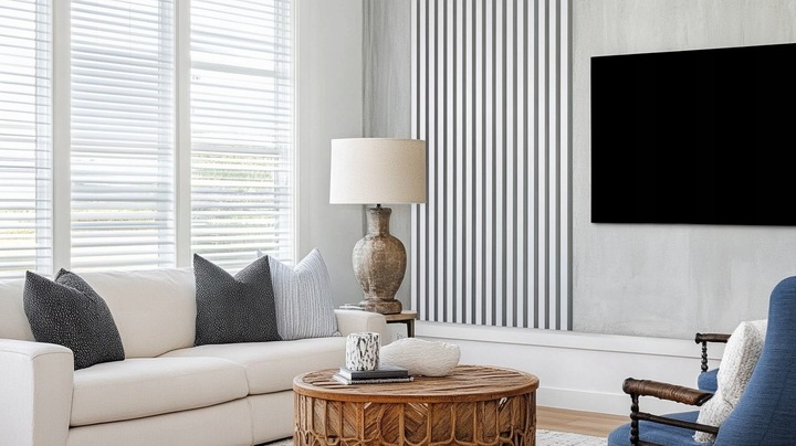 LAMELE NA BIAŁEJ PŁYCIE 46x275 ŚCIENNE PANEL AKUSTYCZNE DĄB NATURALNY WOTAN