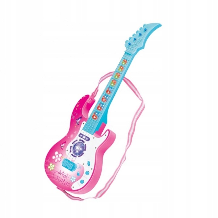 GITARA ROCKOWA DLA DZIECI ŚWIECI GRA INSTRUMENT DŹWIĘK