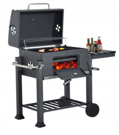 GRILL WĘGLOWY ŻELIWNY ACTIVA ANGULAR 4w1 GRATISY RUSZT ŻELIWNY DUŻY