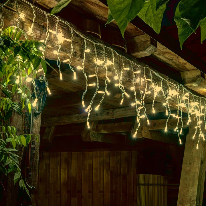 LAMPKI ŚWIĄTECZNE SOPLE CIEPŁE 500 LED 23m ŁAŃCUCH GRATIS GRUBY KABEL