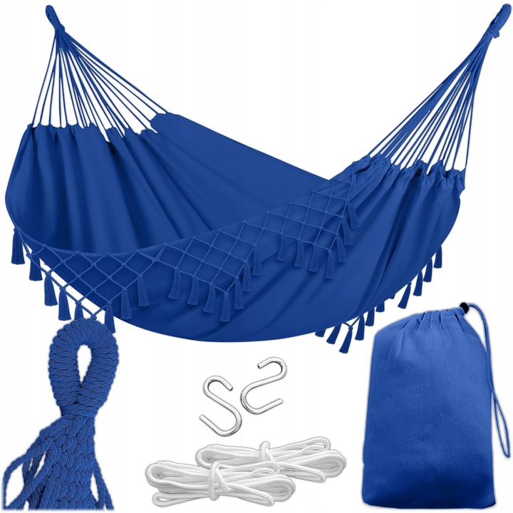 HAMAK OGRODOWY TURYSTYCZNY BOHO HUŚTAWKA MOCNY 150x190 120kg + LINKI TORBA