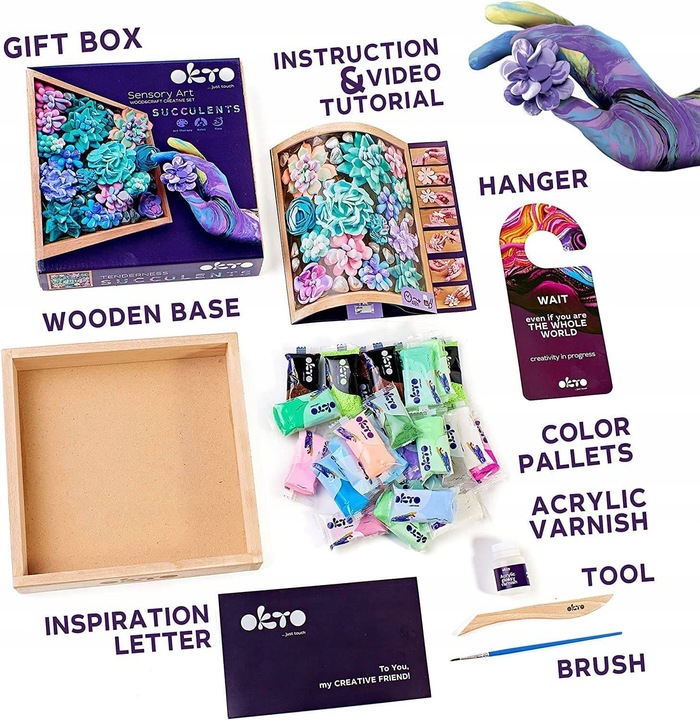 Zestaw Kreatywny do robienia obrazków Kwiaty z Ciastoliny OKTO 10010