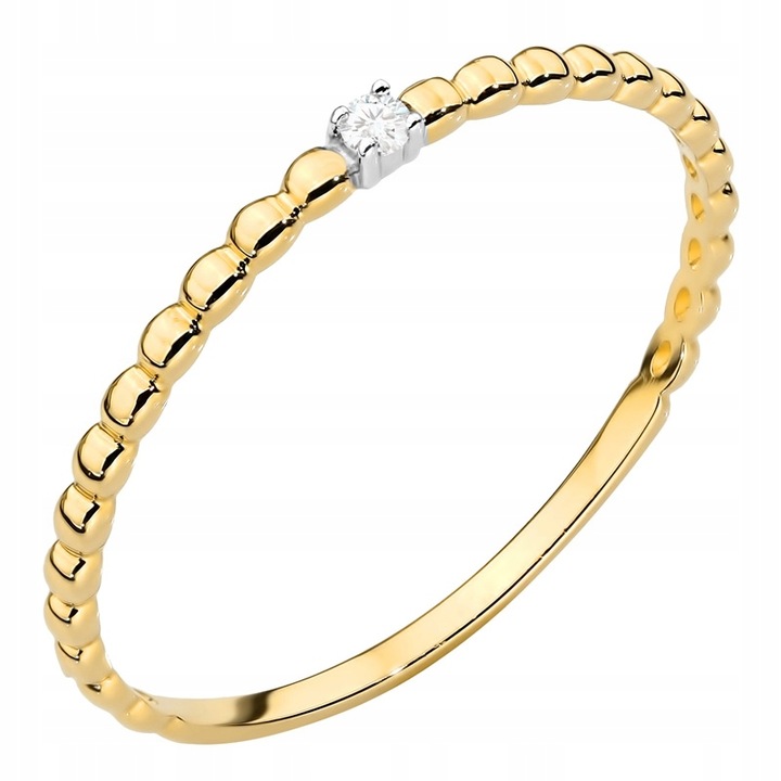 ZŁOTY DELIKATNY PIERŚCIONEK pr. 585 Obrączka z Kuleczek r.11 14k