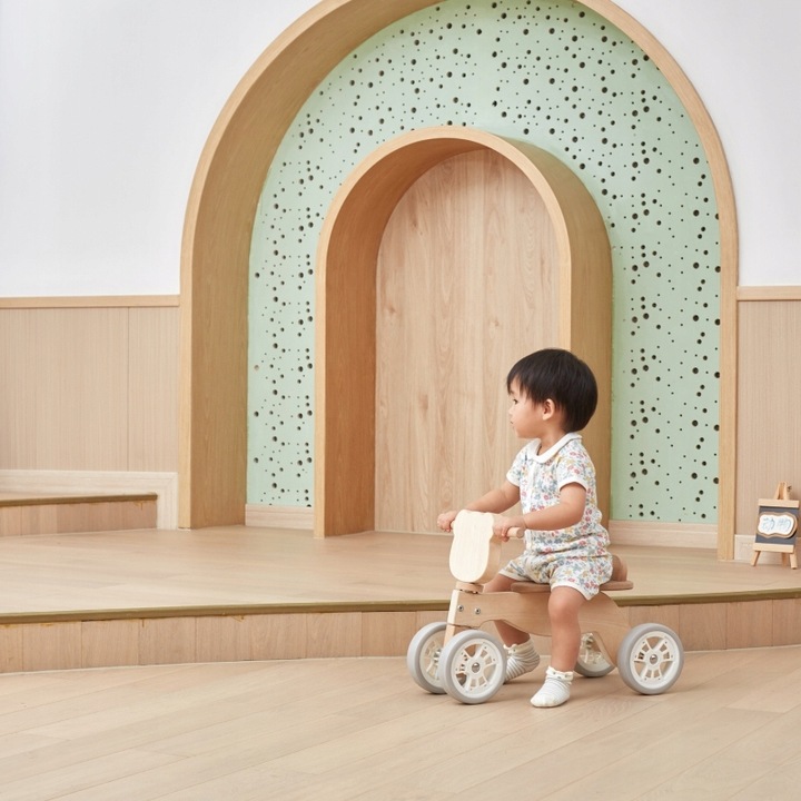 VIGA DREWNIANY JEŹDZIK MIŚ miękkie koła NAUKA JAZDY jakość SOLIDNY lekki