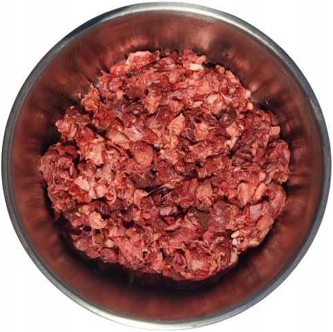 Mięso mrożone grubo mielone karma dla psa wołowina dieta BARF zestaw 10kg