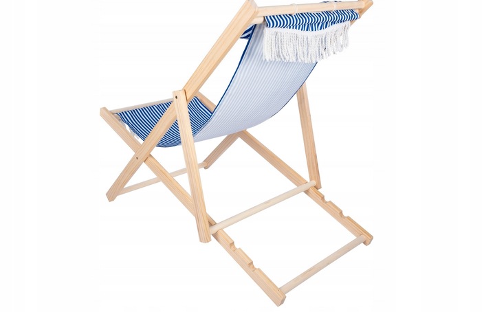 Leżak L66L drewno błękity i granat