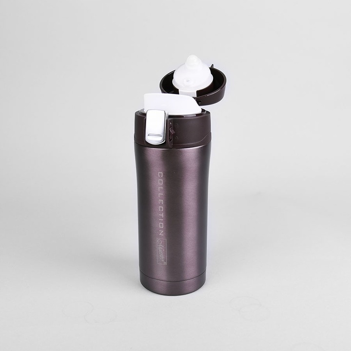 Brązowy KUBEK TERMICZNY TERMOS Stalowy Bidon 320ml Maestro Brown