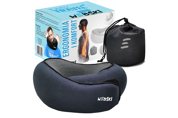 PODRÓŻNA PODUSZKA POD SZYJE KARK WYGODNA DO SPANIA W SAMOLOCIE AUTOKARZE