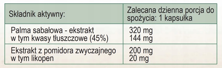 PROSTATEX LIKOPEN + PALMA SABAŁOWA STANDARYZOWANY 80 szt. PROSTATA