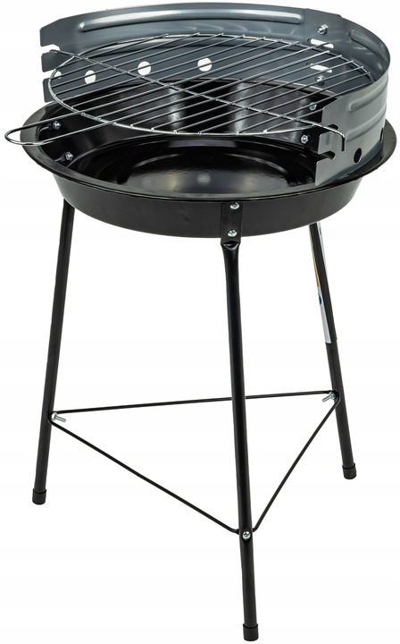 GRILL WĘGLOWY OGRODOWY Rino Garden GW-RH-O Chromowany Ruszt Okrągły Stalowy