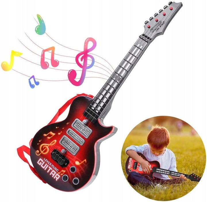 GITARA ROCKOWA DZIECI ŚWIECI GRA STRUNY INSTRUMENT