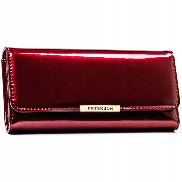 Portfel Peterson damski duży w kwiaty na suwak z ochroną kart RFID pojemny