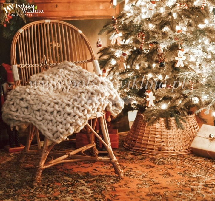 OSŁONA NA STOJAK POD CHOINKĘ WIKLINOWA Ø 45CM NATURALNA