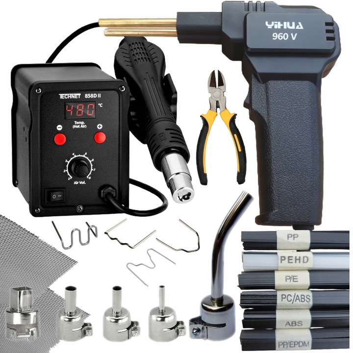 858D II 960V SPAWARKA PLASTIKU ZSZYWARKA TWORZYW DYSZA DŁUGA 6 TYPÓW SPOIW