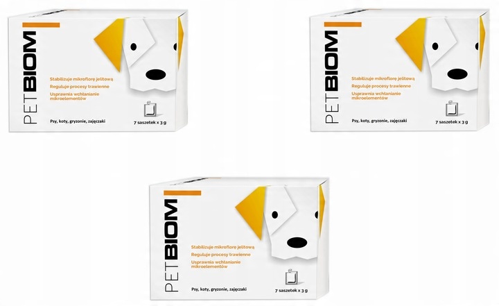 ZESTAW PROBIOTYK PETBIOM 63G DLA PSA KOTA GRYZONI BRAK PROBLEMÓW JELITOWYCH