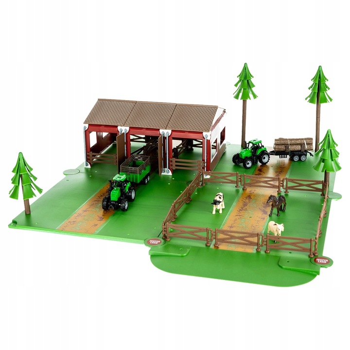 Traktor z Przyczepą Zestaw Dla Dzieci Farma Gospodarstwo Zwierzęta Stodoła