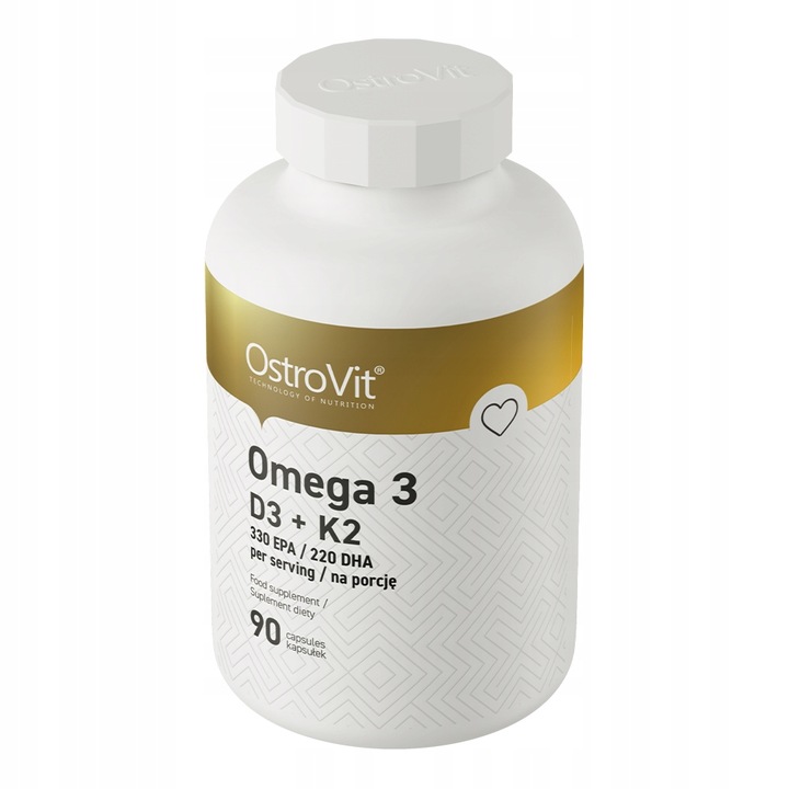 OstroVit Omega 3 D3+K2 90 caps KWASY TŁUSZCZOWE