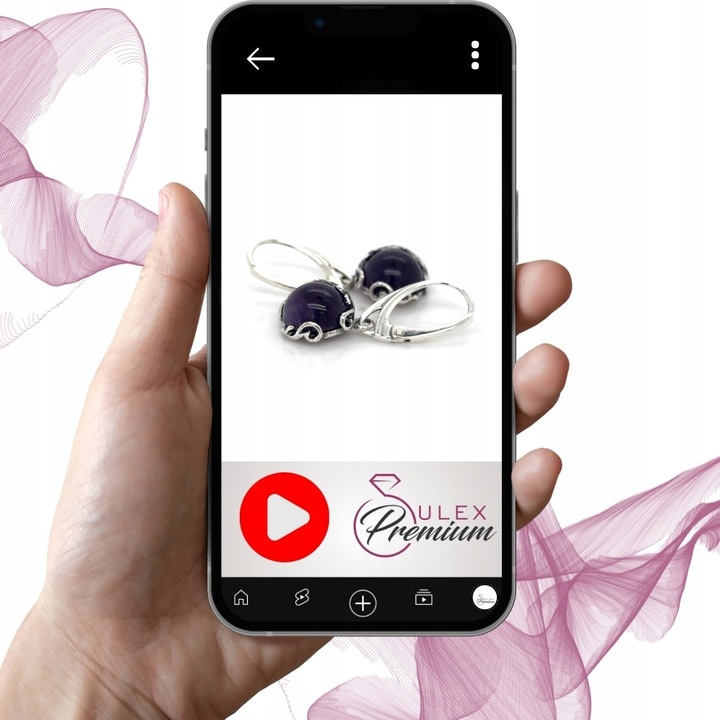 Kolczyki Wiszące srebro pr. 925 Eleganckie z Pięknym Naturalnym AMETYSTEM