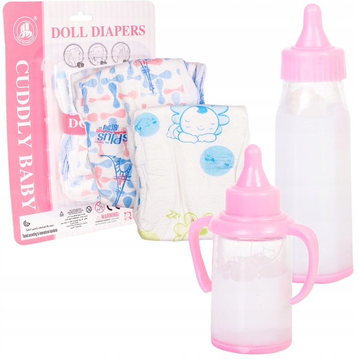 LALKA BOBAS MÓWI PL + smoczek butelki pampersy