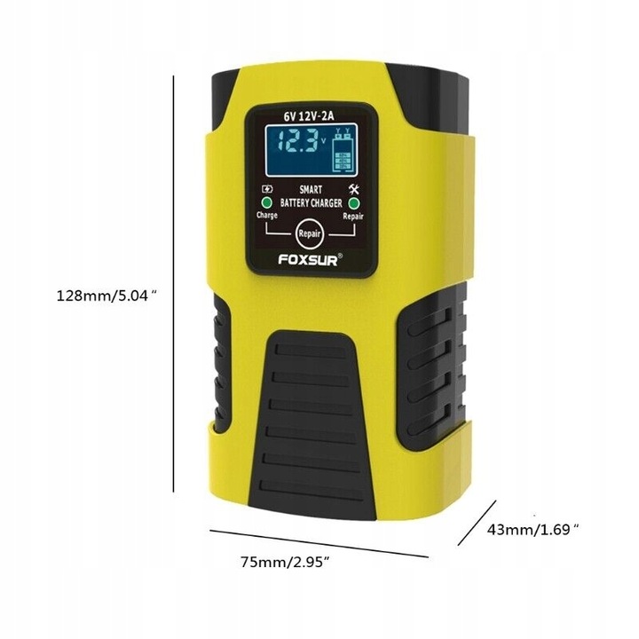 Prostownik Samochodowy do Akumulatorów 6V 12V 2A Ładowarka FUNKCJA NAPRAWY