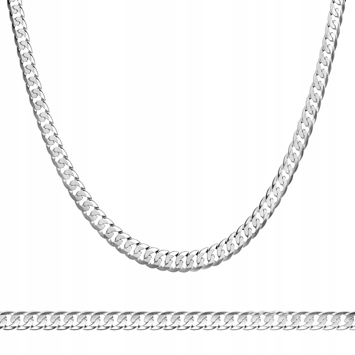 ŁAŃCUSZEK MĘSKI SREBRNY DŁUGI 55 cm PEŁNY SPLOT PANCERKA 3,2 mm SREBRO 925