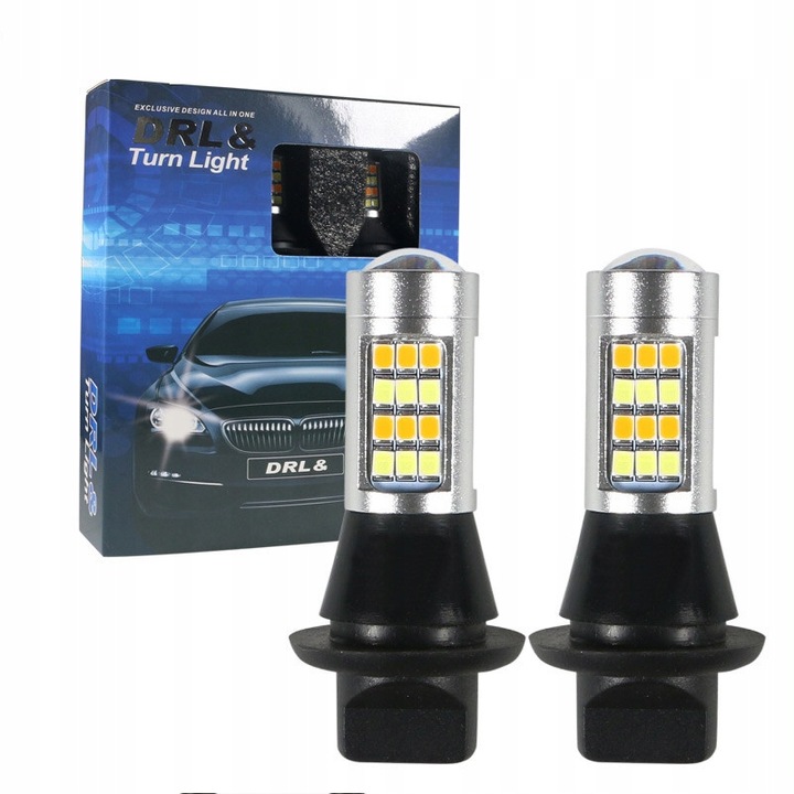 2W1 Światła DZIENNE I KIERUNKOWSKAZY LED DRL PY21W