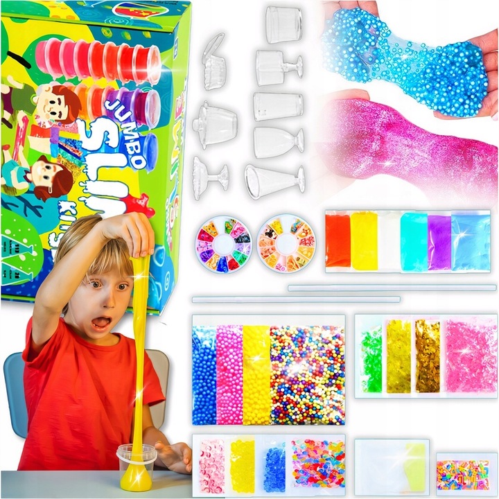 SLIME WIELKI ZESTAW DO ROBIENIA GLUTÓW 128W1 IDEALNY PRZENT DLA DZIECI XXL