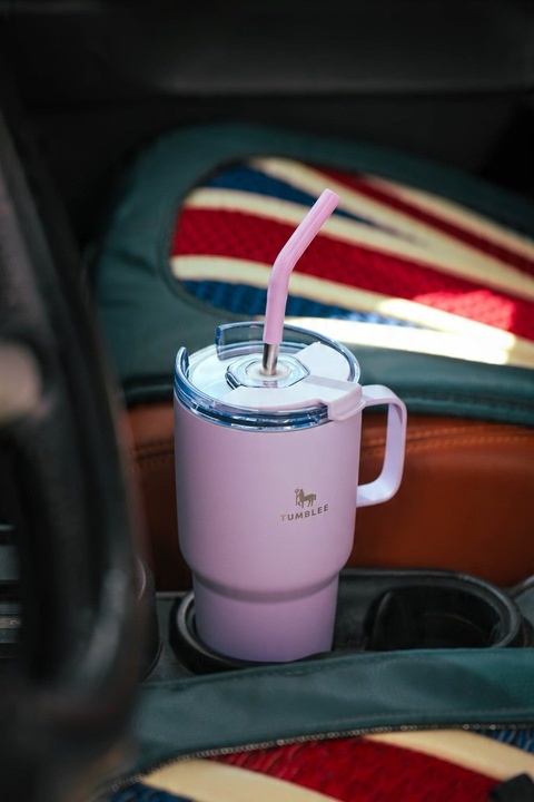 Kubek Termiczny do Auta Ze Słomką Ustnikiem Nieprzeciekający 900ml Termos