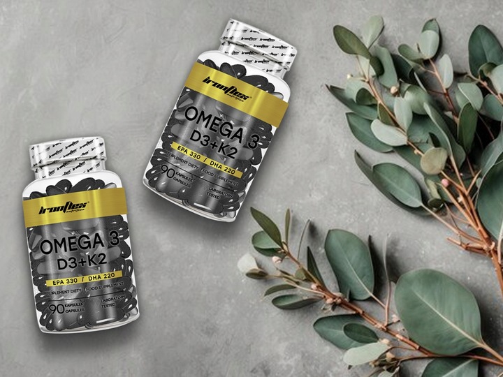 IRONFLEX OMEGA 3 D3+K2+ VIT E 90 kaps ZDROWE SERCE KOŚCI ZĘBY KWASY EPA DHA