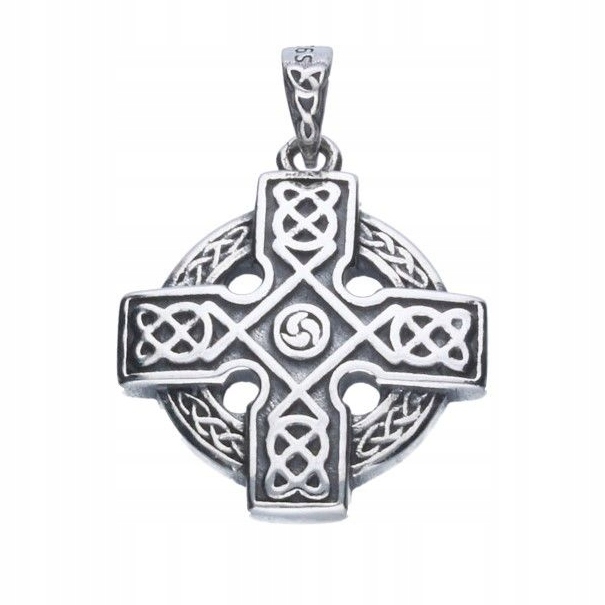 ZAWIESZKA KRZYŻ CELTYCKI SREBRO 925 OKSYDOWANE WEZŁY CELTYCKIE