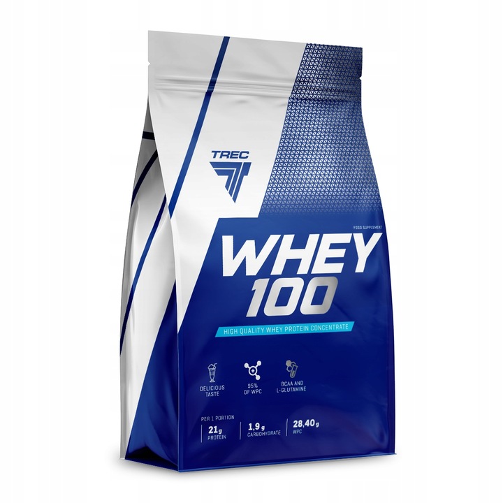 WPC Trec Whey 100 900g PYSZNE BIAŁKO PROTEINY NA MASĘ MIĘŚNIE DO TRENINGU
