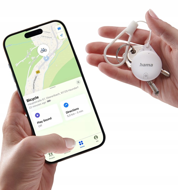 Lokalizator GPS Hama Air-Tag Apple find me Bluetooth biały