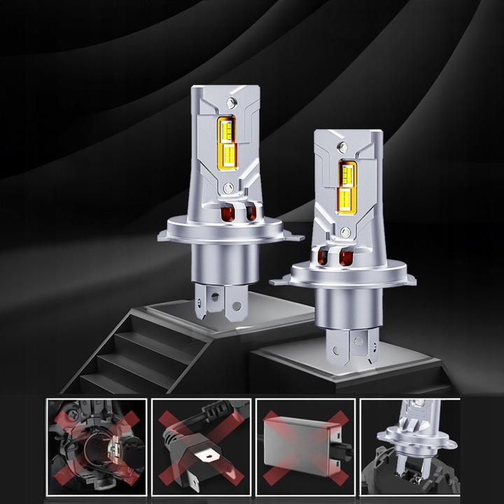 ŻARÓWKI LED H4 RETROFITY 1 do 1 5500K SUPER WHITE